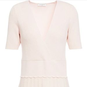 New Sandro Paris Esmera Wrap-effect Knitted Dress Pink size 40 eu